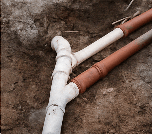 Underground piping at an apartment site